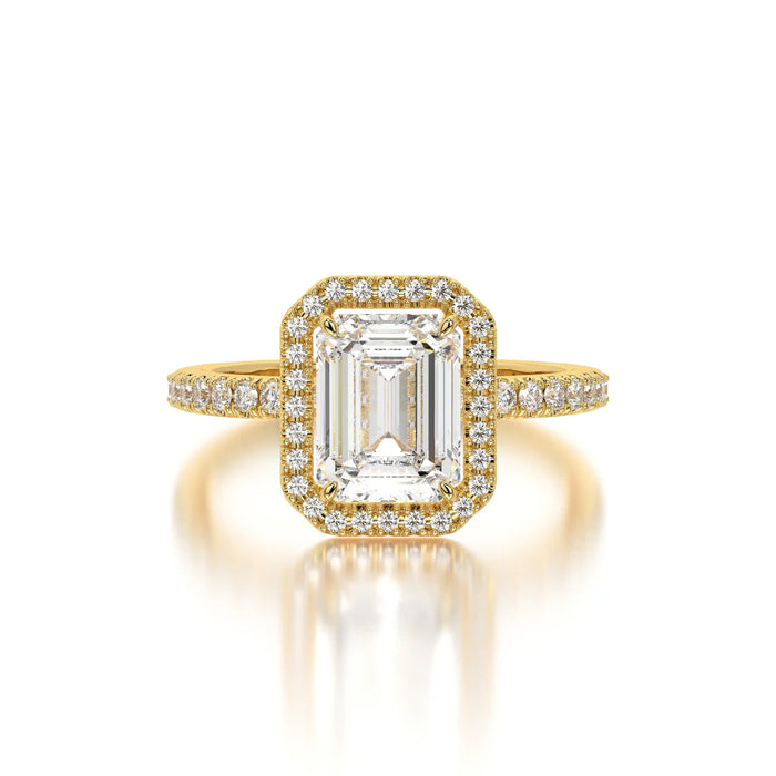 The Halo Pave Emerald