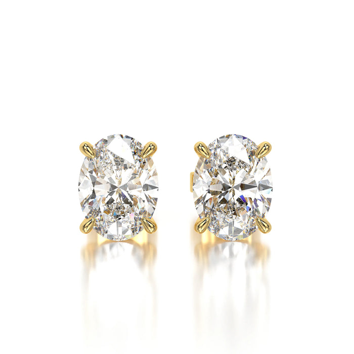 1 CTW Oval Lab Grown Diamond Stud Earrings Set
