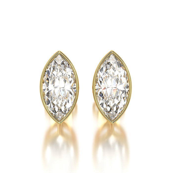 0.50 CTW Marquise Lab Grown Diamond Bezel Stud Earrings Set