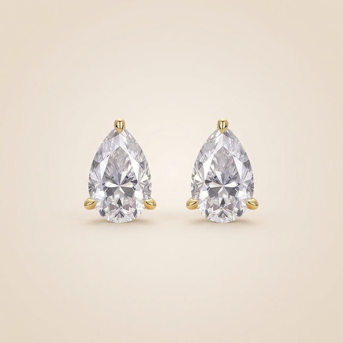 The Kiri - Pear Shaped Lab Grown Diamond Solitaire Stud Earrings