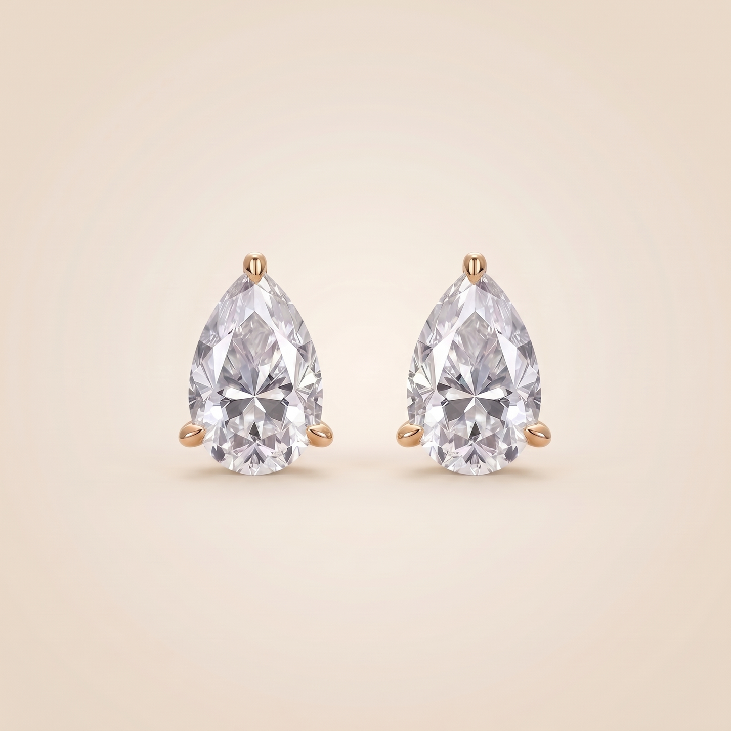 The Kiri - Pear Shaped Lab Grown Diamond Solitaire Stud Earrings