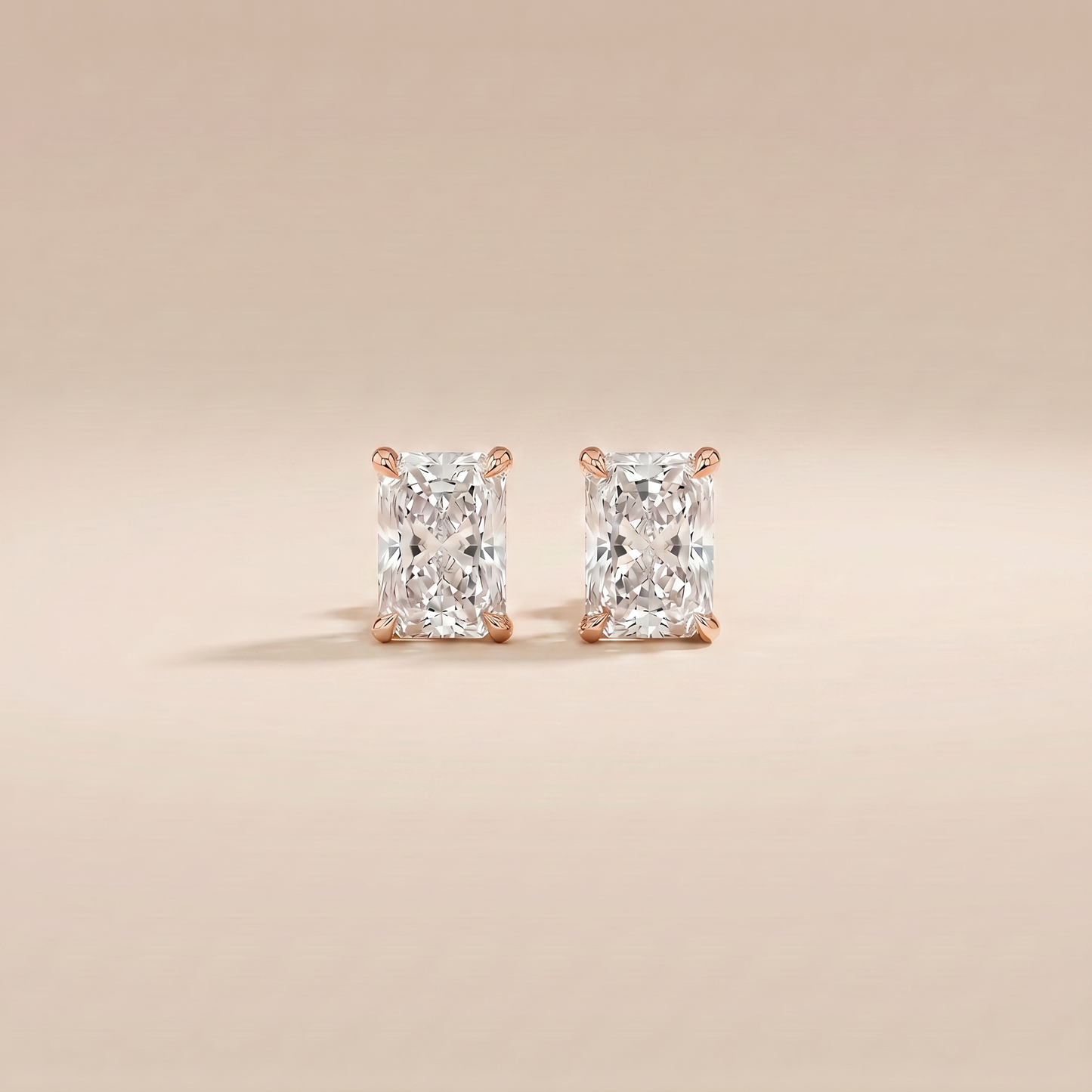 The Amae - Radiant Cut Lab Grown Diamond Solitaire Stud Earrings