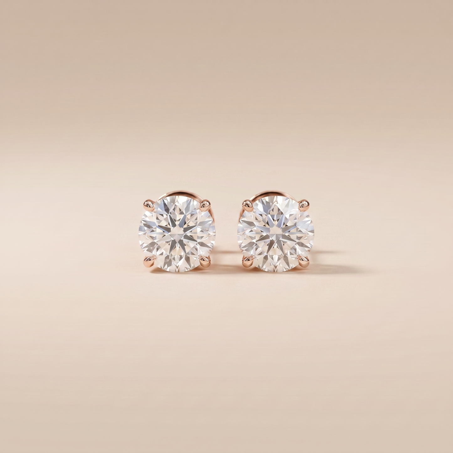 The Voxa - Round Brilliant Lab Grown Diamond Solitaire Stud Earrings