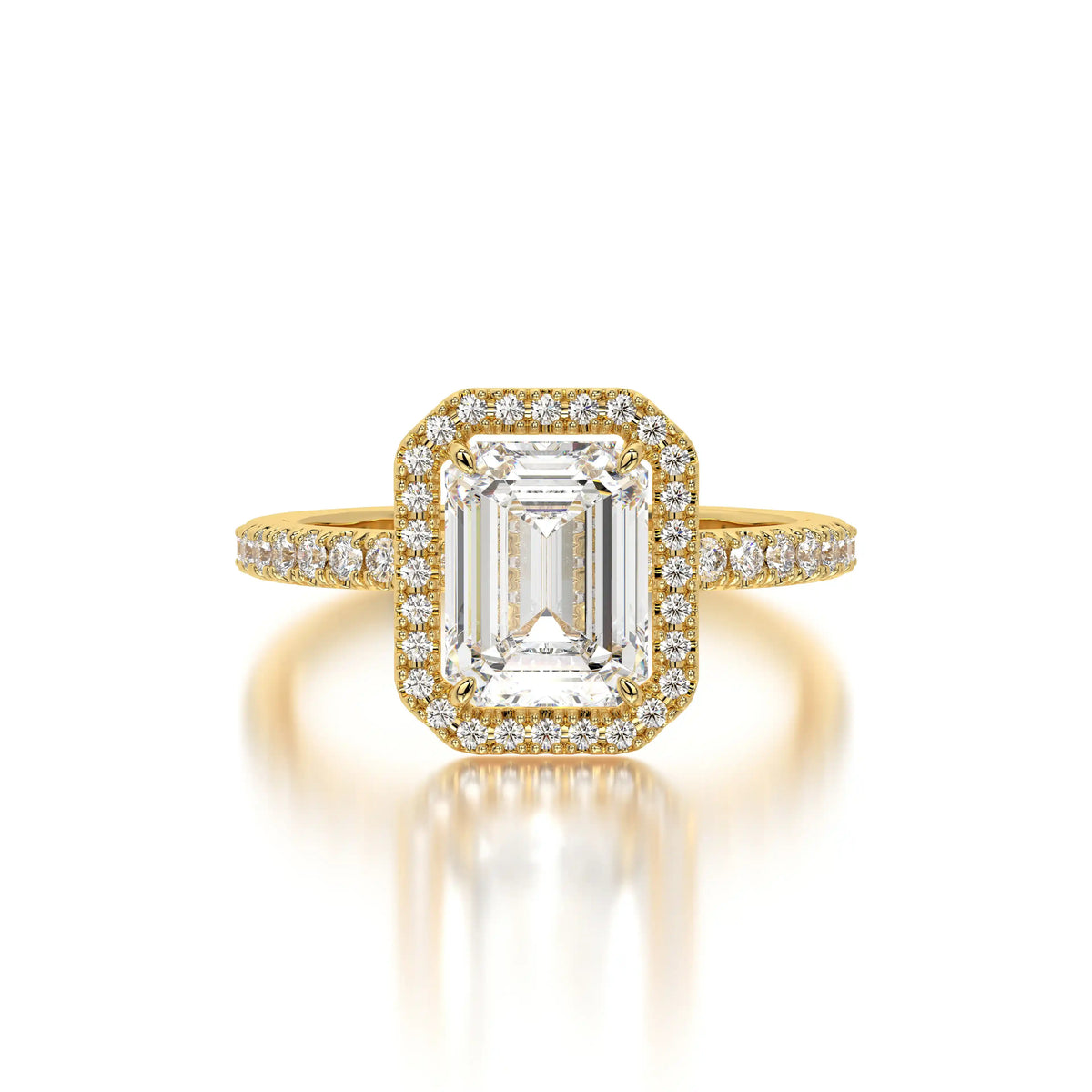 The Halo Pave Emerald