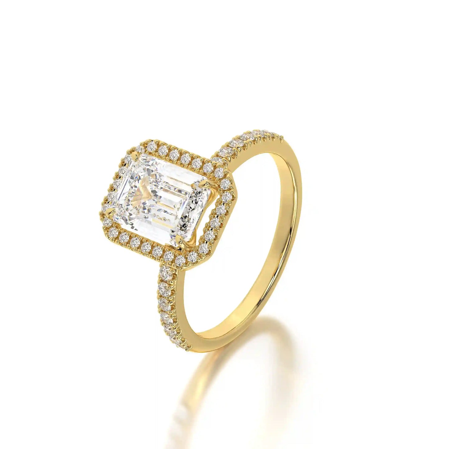 The Halo Pave Emerald