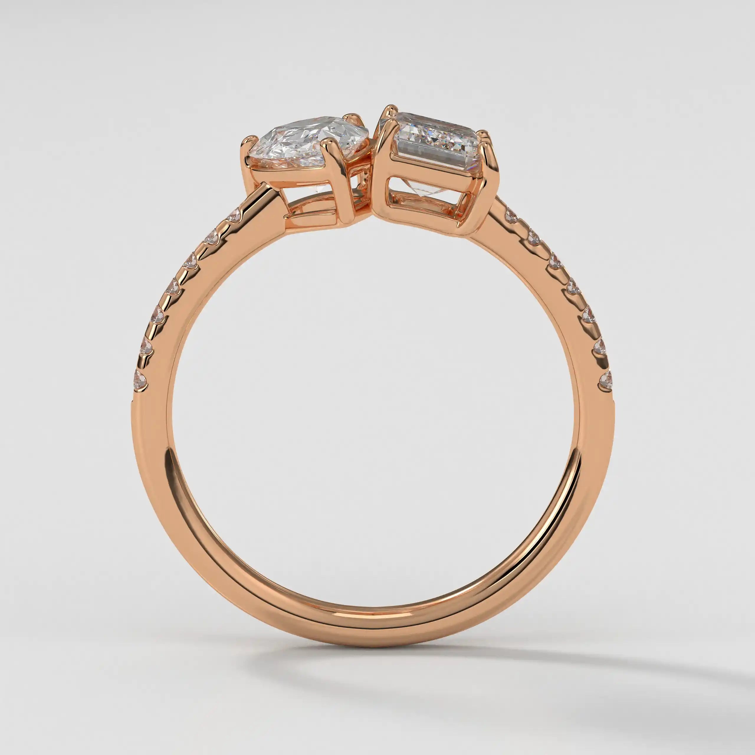 The Toi Et Moi Pear Emerald Pave