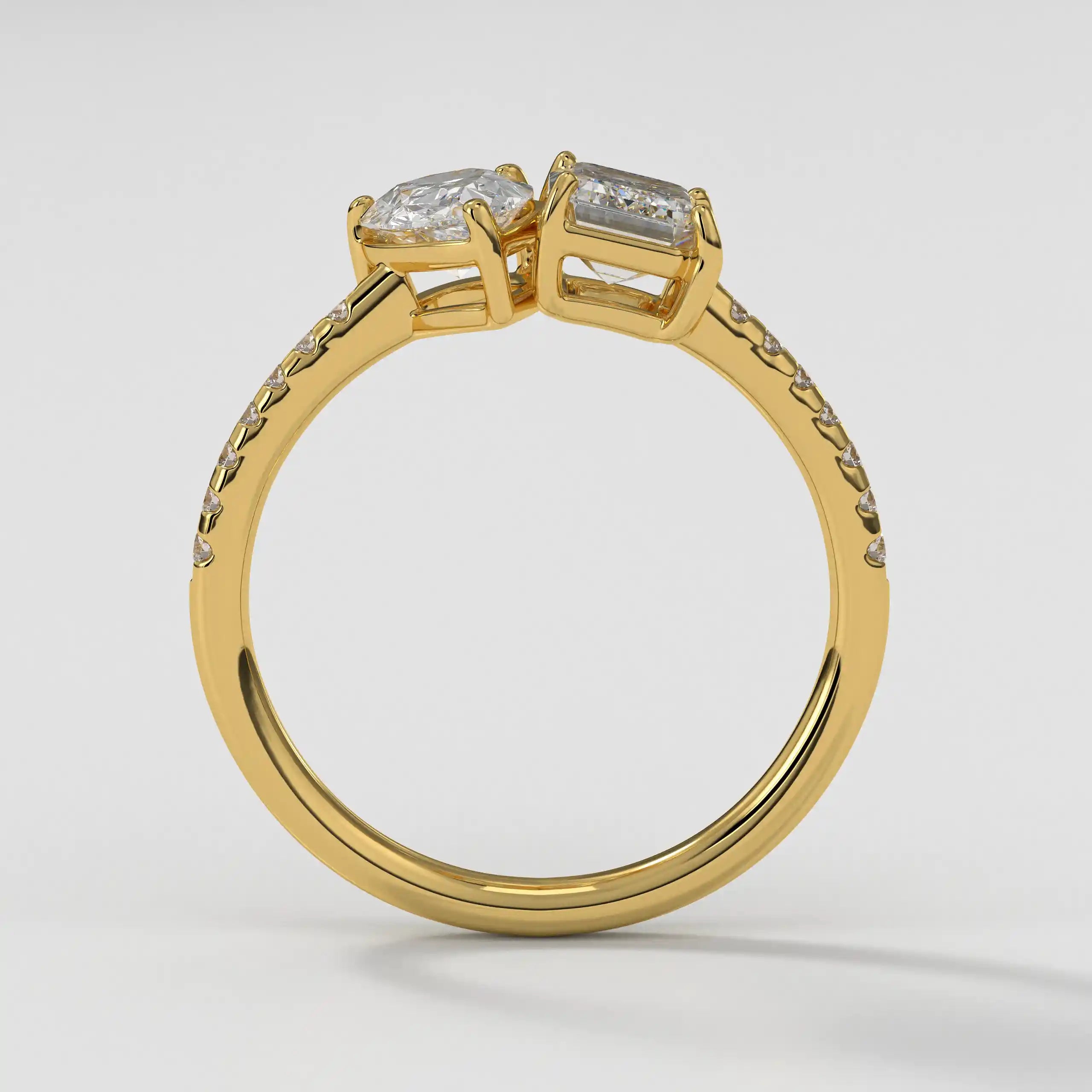 The Toi Et Moi Pear Emerald Pave