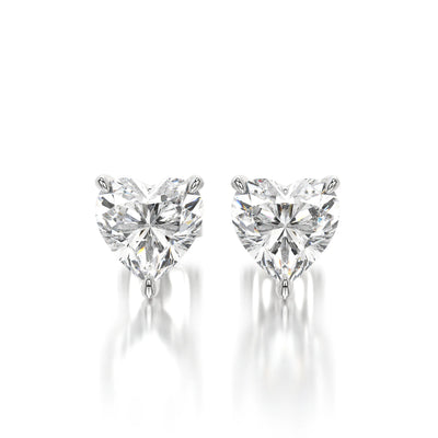 1 CTW Heart Lab Grown Diamond Stud Earrings Set