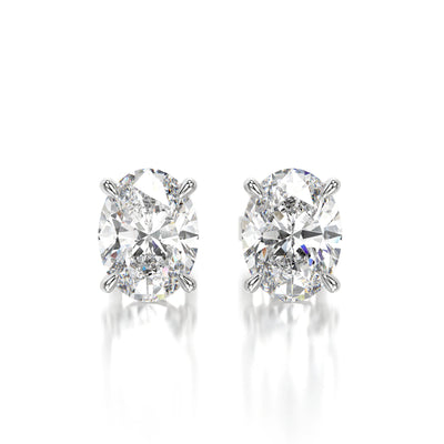 0.50 CTW Oval Lab Grown Diamond Stud Earrings Set