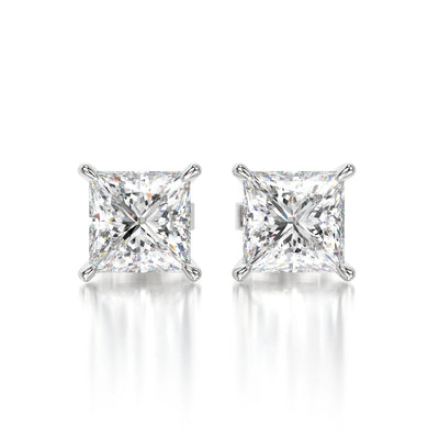 1 CTW Princess Lab Grown Diamond Stud Earrings Set