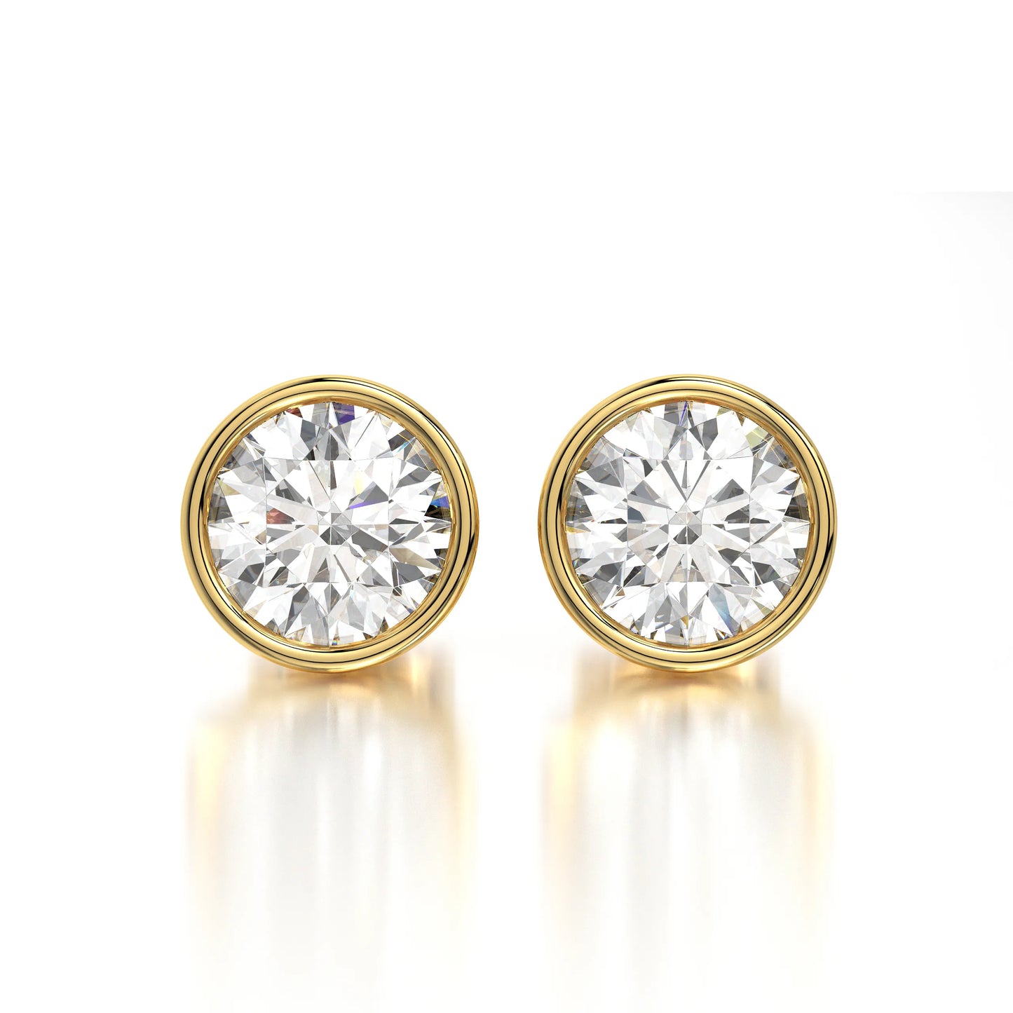 0.50 CTW Round Lab Grown Diamond Bezel Stud Earrings Set
