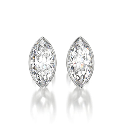 0.50 CTW Marquise Lab Grown Diamond Bezel Stud Earrings Set