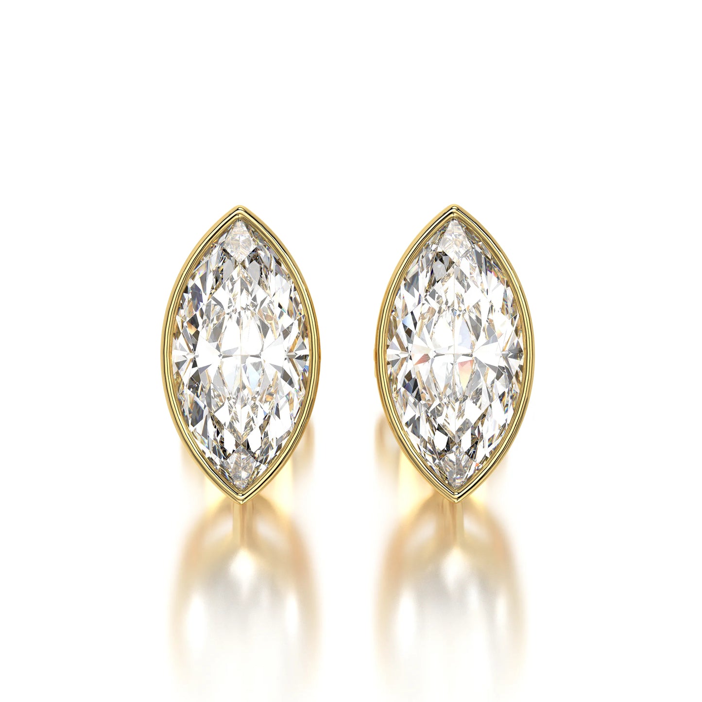 0.50 CTW Marquise Lab Grown Diamond Bezel Stud Earrings Set