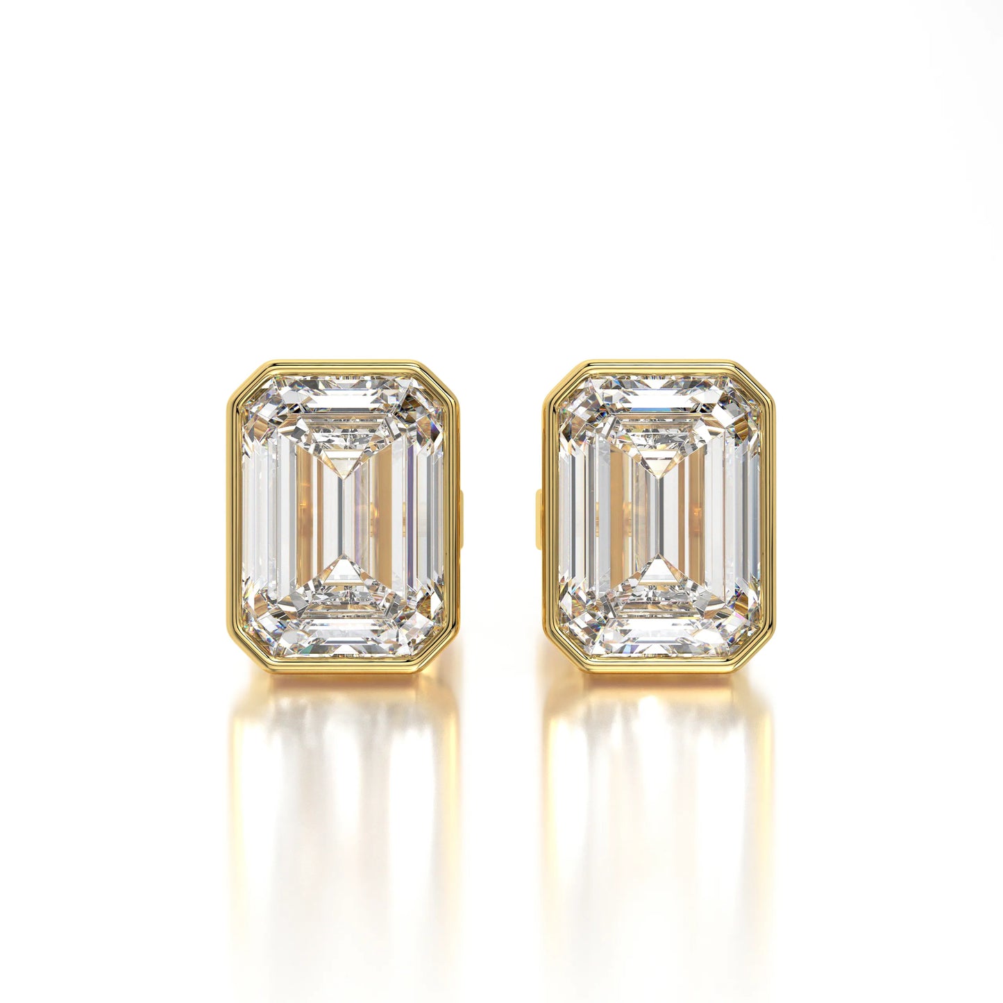 0.50 CTW Emerald Lab Grown Diamond Bezel Stud Earrings Set