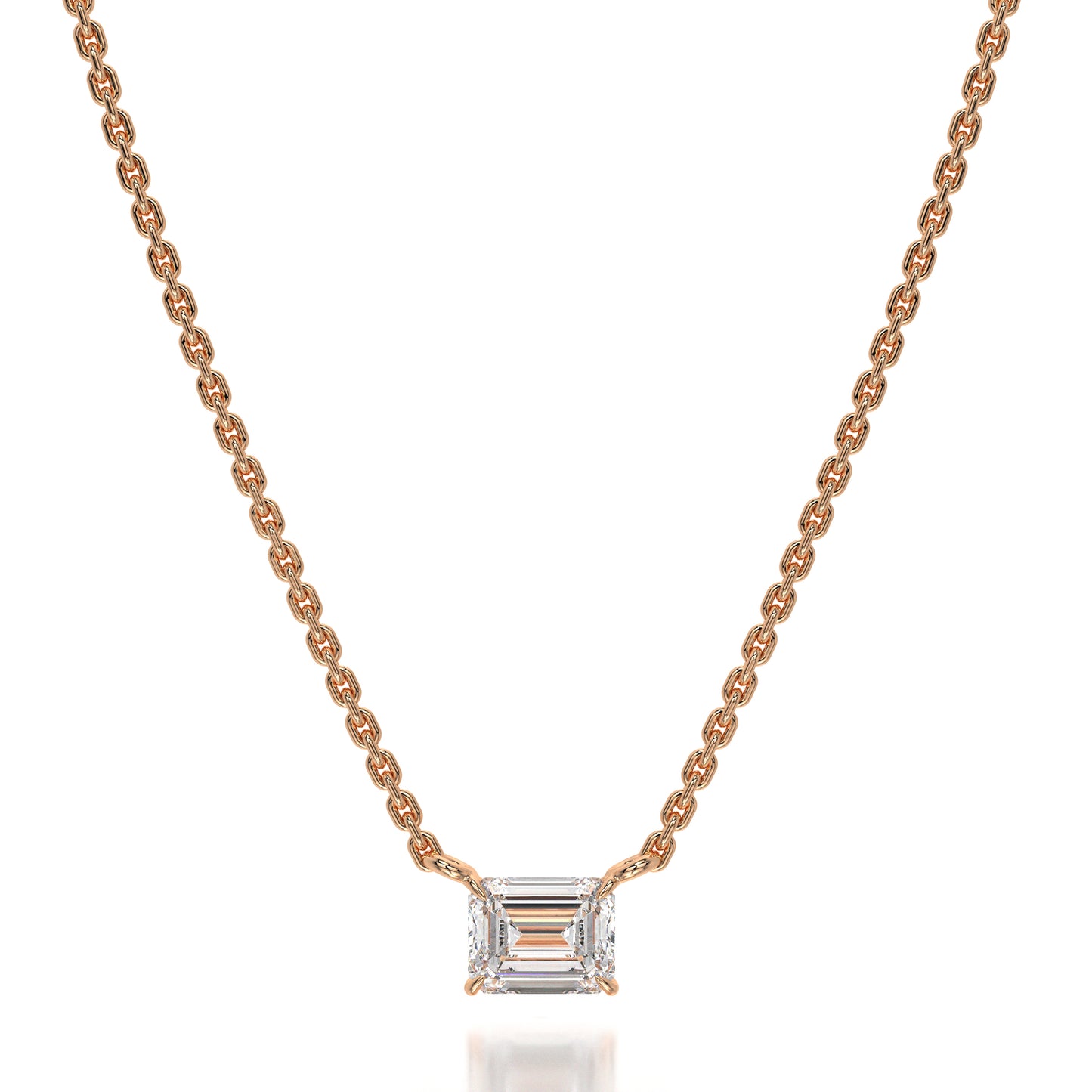 The Solitaire Emerald 0.5CT Lab Grown Diamond Pendent
