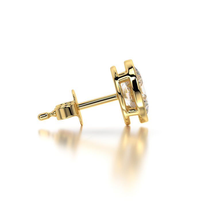 0.50 CTW Oval Lab Grown Diamond Bezel Stud Earrings Set