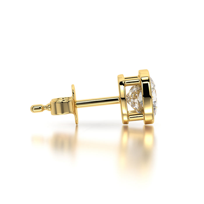 0.50 CTW Cushion Lab Grown Diamond Bezel Stud Earrings Set
