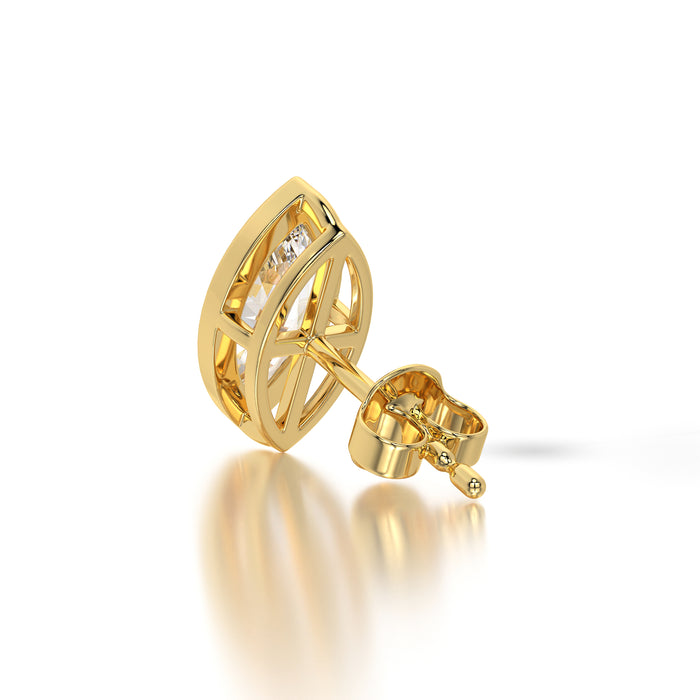 1 CTW Cushion Lab Grown Diamond Bezel Stud Earrings Set