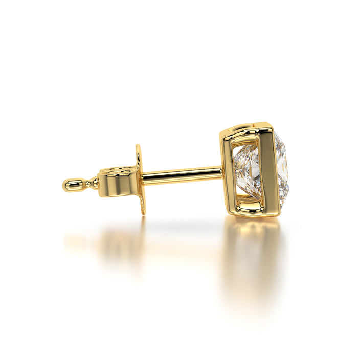 Princess Lab Grown Diamond Bezel Stud Earrings Set