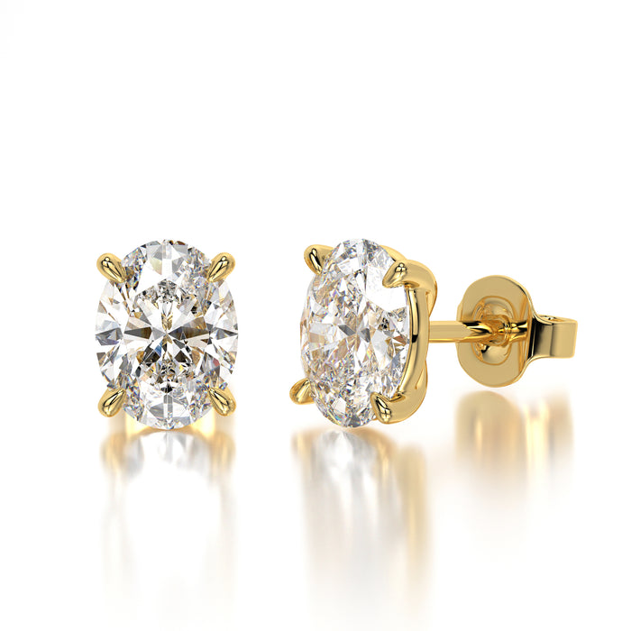 0.50 CTW Oval Lab Grown Diamond Stud Earrings Set