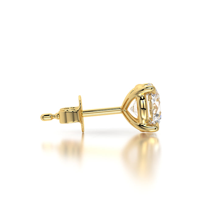 1 CTW Round Lab Grown Diamond Stud Earrings Set