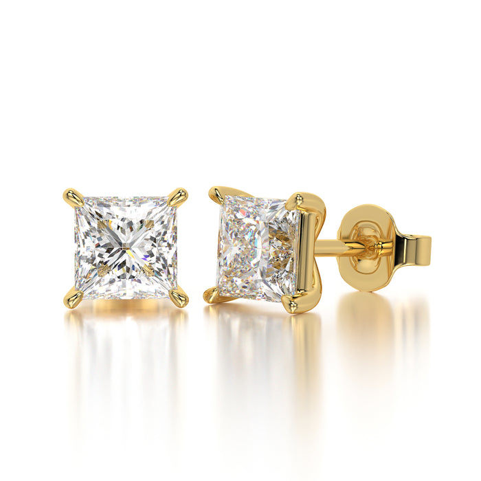 1 CTW Princess Lab Grown Diamond Stud Earrings Set