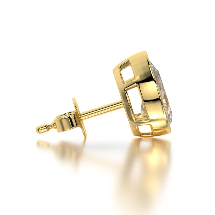 0.50 CTW Pear Lab Grown Diamond Bezel Stud Earrings Set