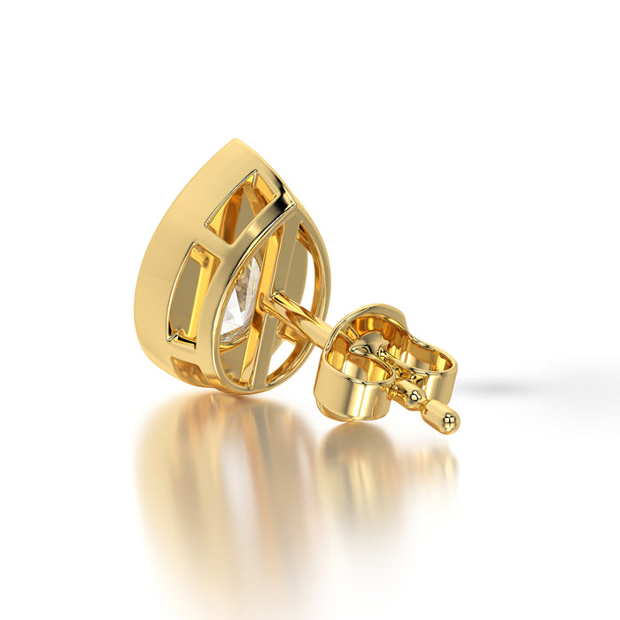 0.50 CTW Pear Lab Grown Diamond Bezel Stud Earrings Set