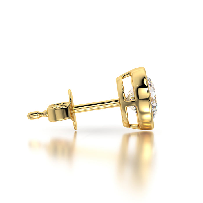 0.50 CTW Round Lab Grown Diamond Bezel Stud Earrings Set