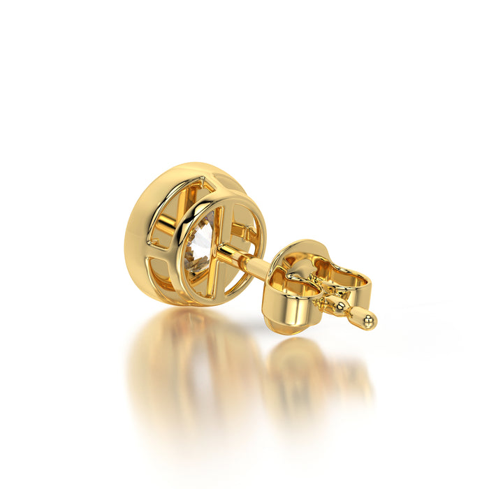 0.50 CTW Round Lab Grown Diamond Bezel Stud Earrings Set