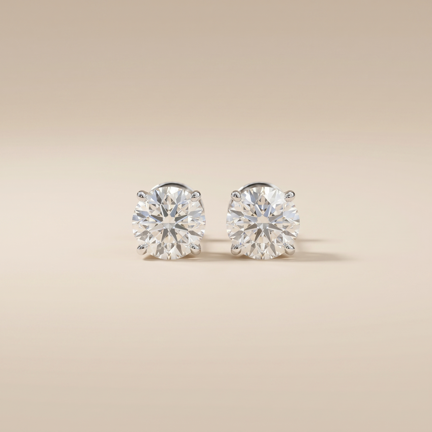 The Voxa - Round Brilliant Lab Grown Diamond Solitaire Stud Earrings