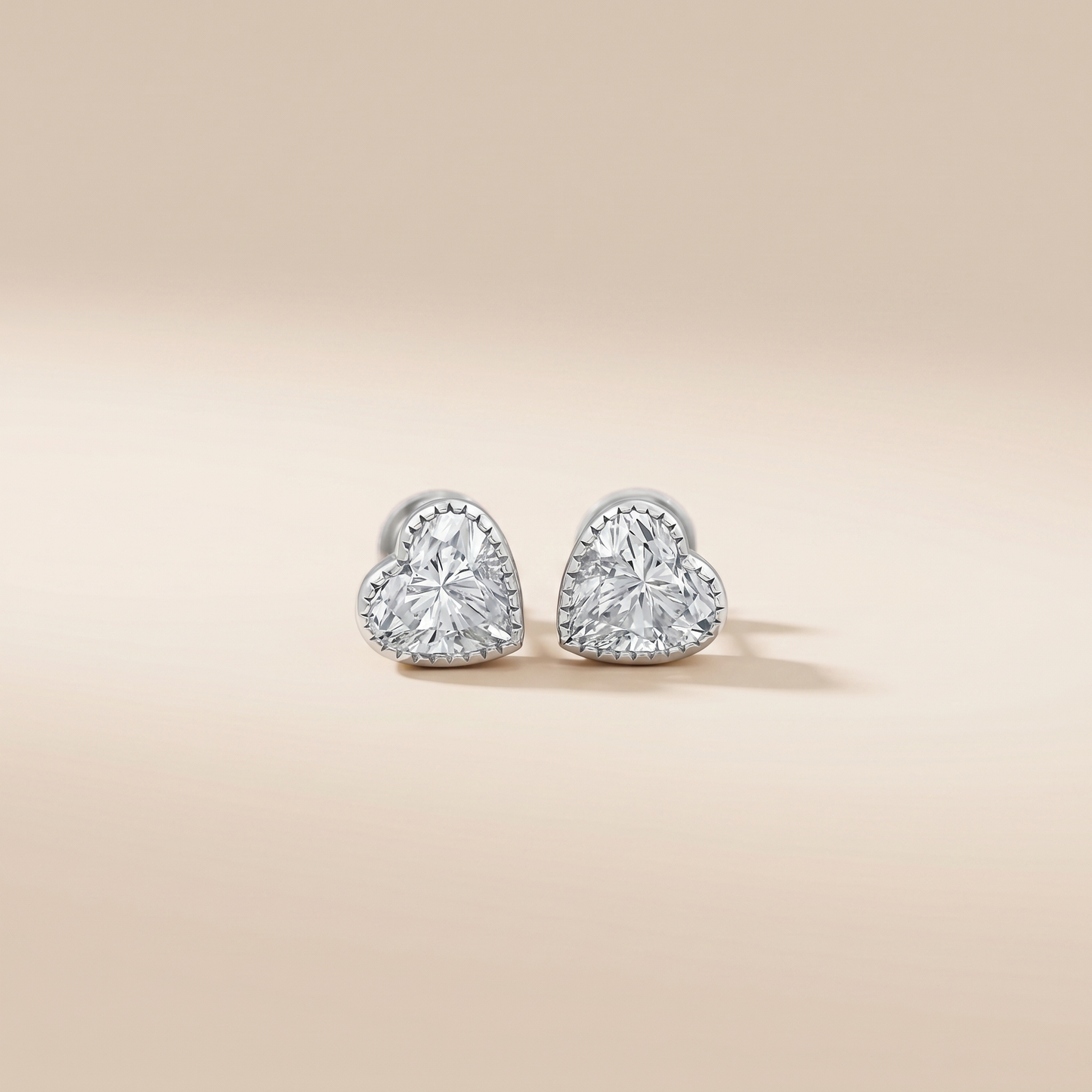 The Ulra - Heart Cut Lab Grown Diamond Milgrain Bezel Stud Earrings