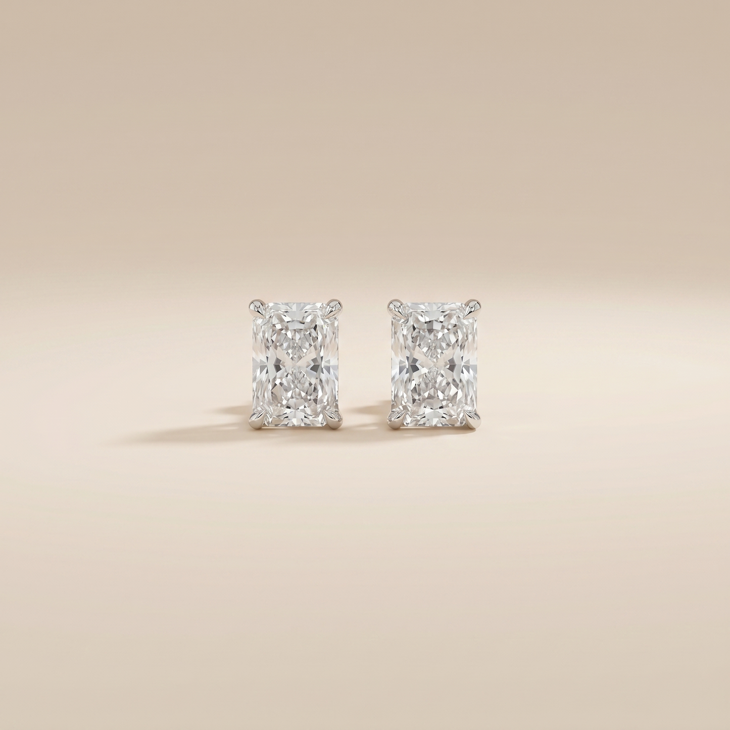 The Amae - Radiant Cut Lab Grown Diamond Solitaire Stud Earrings
