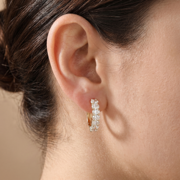 The Blix - Oval Cut Lab Grown Diamond Huggie Hoop Earrings