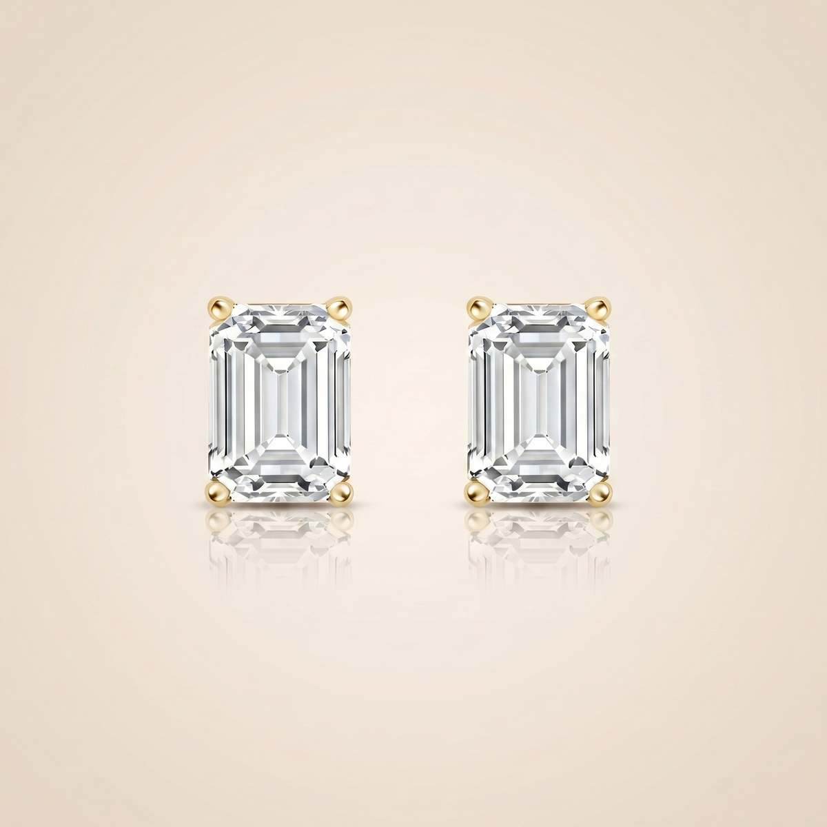 The Vali - Emerald Cut 5 TCW Lab Grown Diamond 4-Prong Stud Earrings