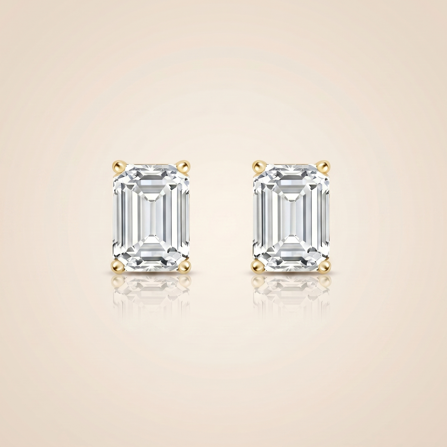 The Vali - Emerald Cut 5 TCW Lab Grown Diamond 4-Prong Stud Earrings
