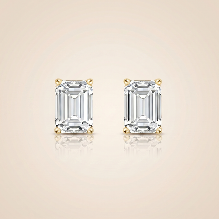 The Vali - Emerald Cut 5 TCW Lab Grown Diamond 4-Prong Stud Earrings