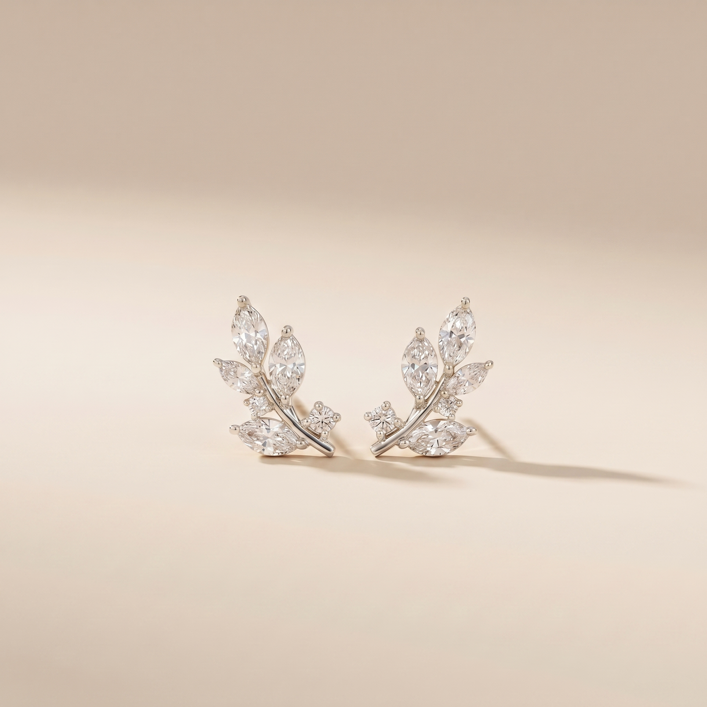 The Peva - Marquise & Round Lab Grown Diamond Leaf Cluster Earring