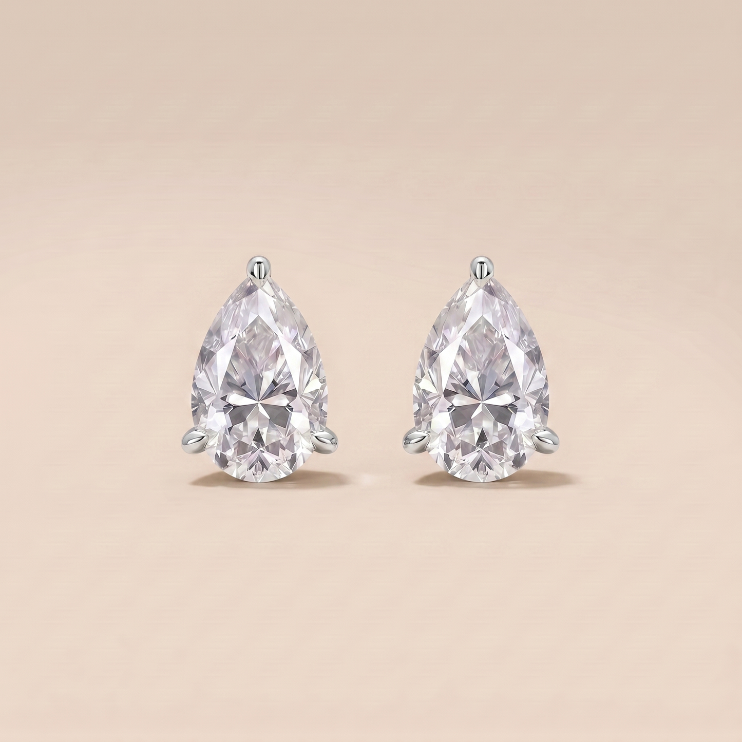 The Kiri - Pear Shaped Lab Grown Diamond Solitaire Stud Earrings