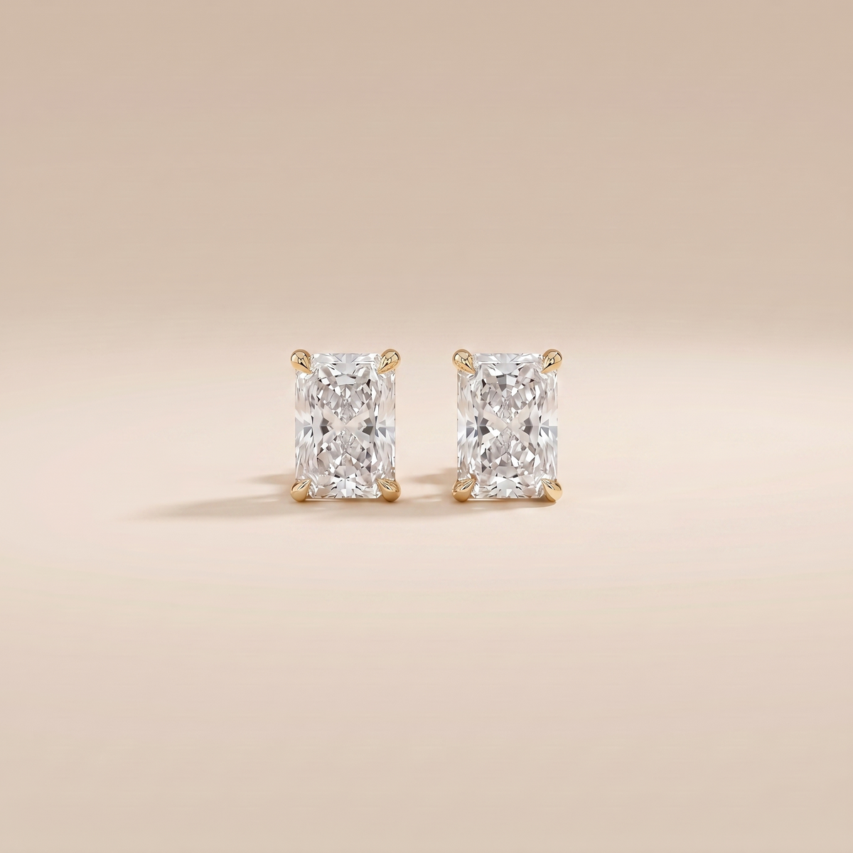 The Amae - Radiant Cut Lab Grown Diamond Solitaire Stud Earrings