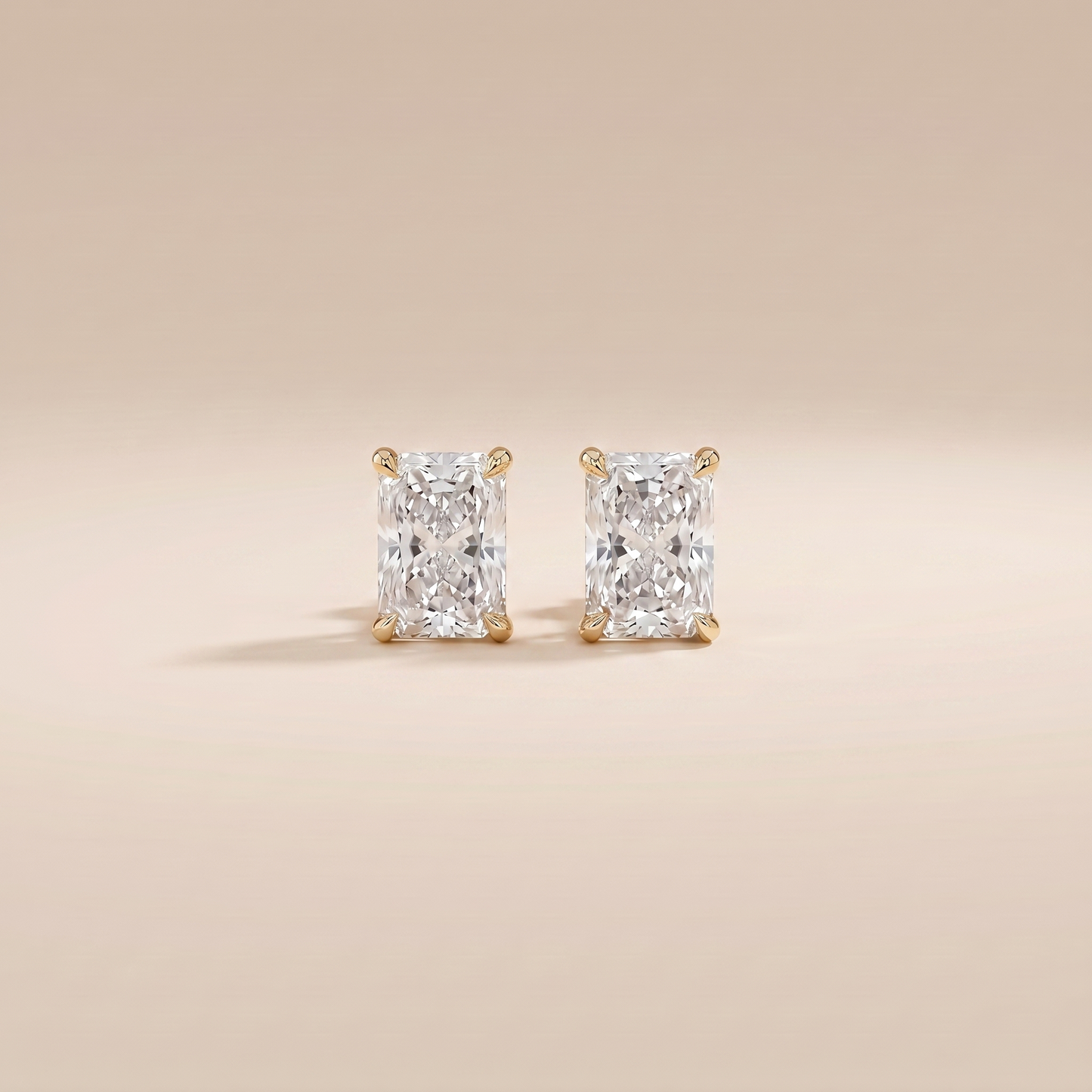 The Amae - Radiant Cut Lab Grown Diamond Solitaire Stud Earrings