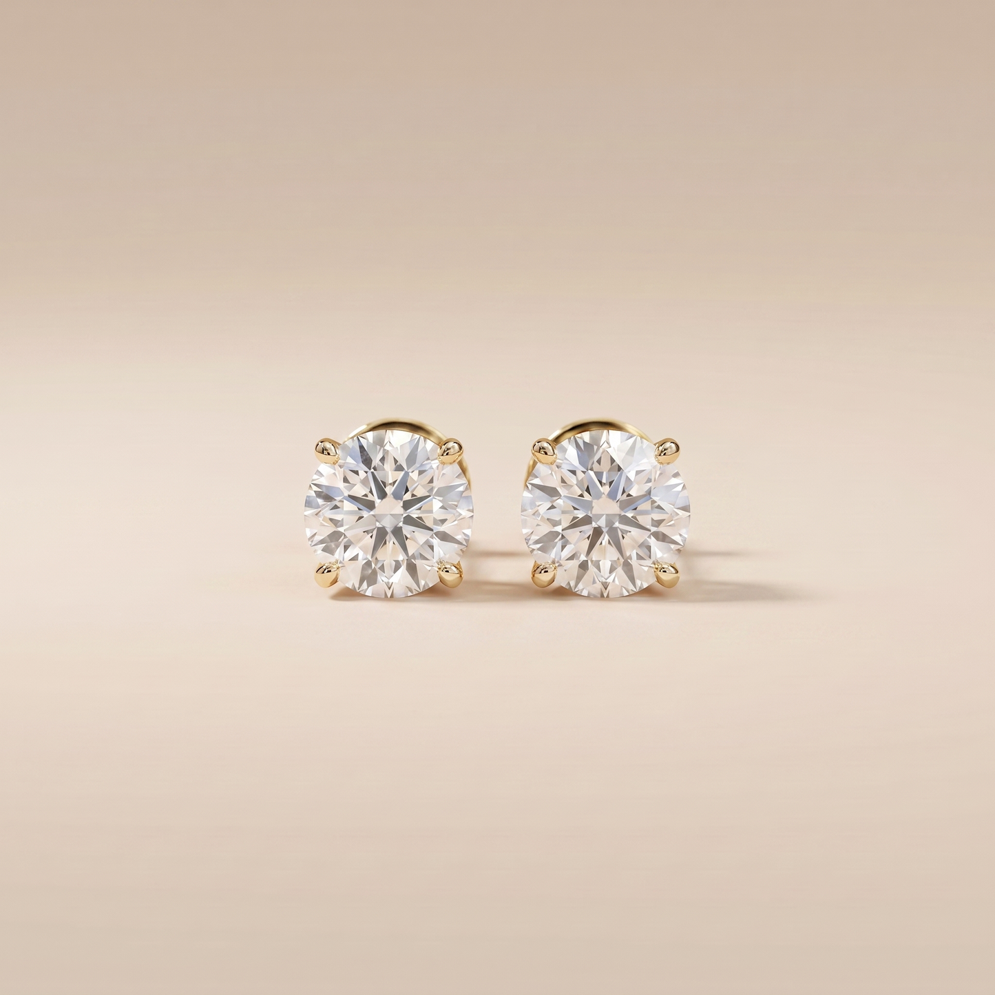 The Voxa - Round Brilliant Lab Grown Diamond Solitaire Stud Earrings