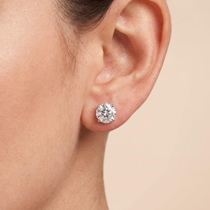 The Voxa - Round Brilliant Lab Grown Diamond Solitaire Stud Earrings