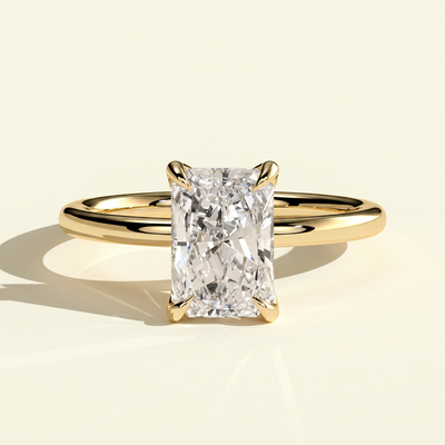 The Nyla - Radiant Lab Grown Diamond Ring with Petal Gallery Hidden Halo