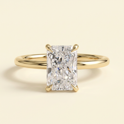 The Heliora - Radiant Cut Lab Grown Diamond Four Claw Solitaire Engagement Ring