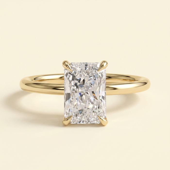 The Heliora - Radiant Cut Lab Grown Diamond Four Claw Solitaire Engagement Ring