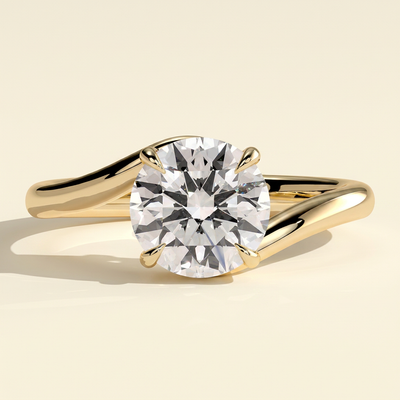 The Merope - Round Cut Lab Grown Diamond Bypass Band Solitaire Engagement Ring