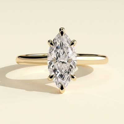 The Ilaria - Marquise Cut Lab Grown Diamond Six Claw Cathedral Solitaire Engagement Ring
