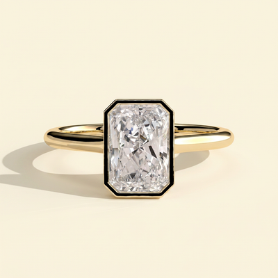 The Ravelle - Radiant Cut Lab Grown Diamond Bezel Solitaire Engagement Ring