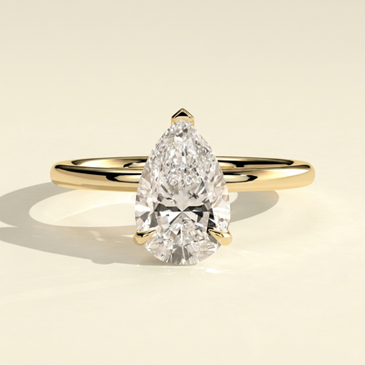 The Aria - Simple Pear Shaped Lab Grown Diamond Solitaire Engagement Ring